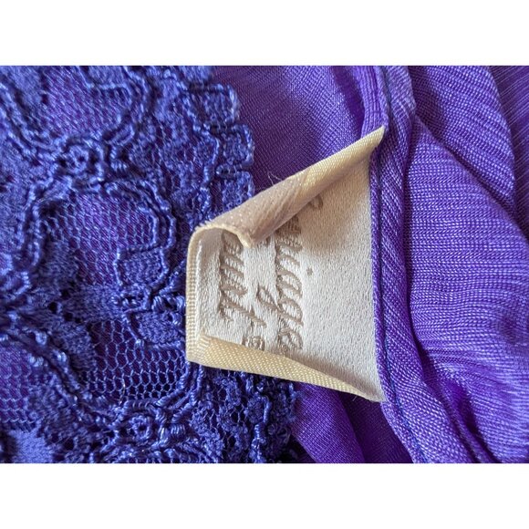 Vintage Carriage Court Sears Purple Lace Trim Nightgown Short Sleeve Sleepwear L - Picture 6 of 9